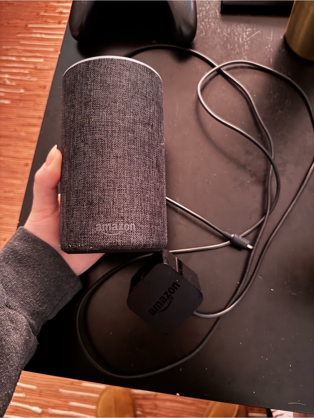 Amazon Smart Speaker in Charcoal Gray Fabric